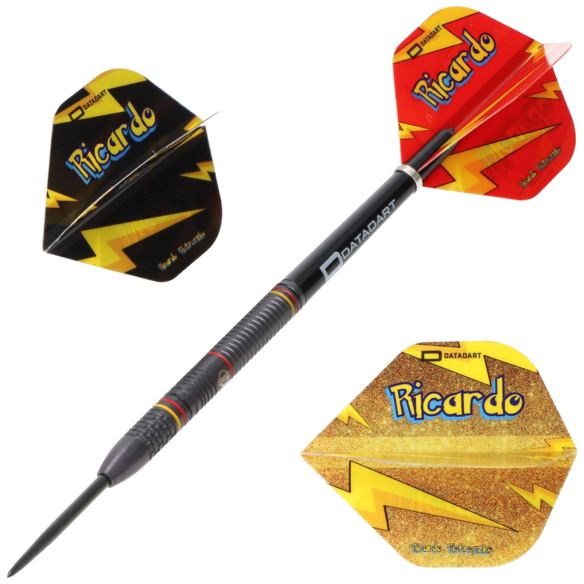 Ricardo Pietreczko Steeldarts, Pikachu, Black PVD, 90% Tungsten, 25 Gramm Ricardo Pietreczko Steeldarts, Pikachu, Black PVD, 90% Tungsten, 25 Gramm von Datadart