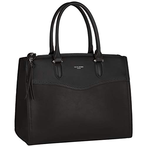 David Jones - Damen Große Handtasche - Frauen Henkeltasche PU Leder - Tote Shopper Bag Elegante - Schultertasche Umhängetasche Viele Fächer Taschen Arbeit City - Mode Stilvoll Klassisch - Schwarz von David Jones