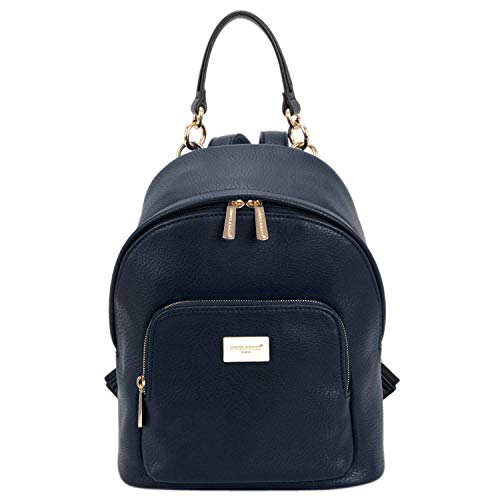 David Jones - Damen Kleine Rucksack Backpack - Frauen Weiches PU Leder Daypack - Casual City Mode Tagerucksack Schultasche Schulranzen Schulrucksack - Damenrucksack Städt Mädchen Fashion - Dunkelblau von David Jones