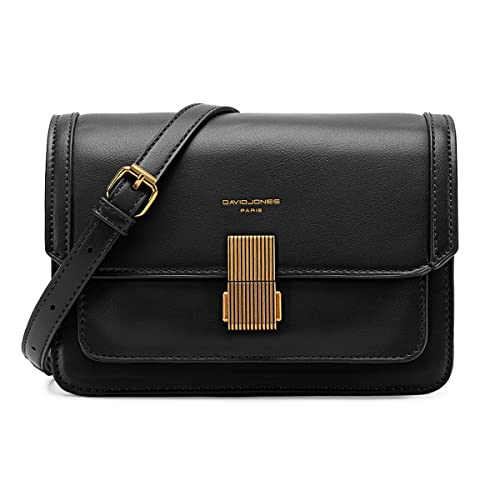 David Jones - Damen Kleine Umhängetasche - Frau Elegante Schultertasche PU Leder - Handtasche Crossbody Bag Tasche mit Klappe Drehkreuz - Handy Party Trendy Mode Clutch Abdentasche - Schwarz David Jones - Damen Kleine Umhängetasche - Frau Elegante Schultertasche PU Leder - Handtasche Crossbody Bag Tasche mit Klappe Drehkreuz - Handy Party Trendy Mode Clutch Abdentasche - Schwarz von David Jones