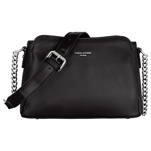 David Jones - Damen Kleine Umhängetasche - Frau Schultertasche PU Leder - Kette Handtasche Crossbody Bag Viele Fächern Taschen - Abendtasche Handy Clutch Pochette Elegante Kettentasche - Scwharz David Jones - Damen Kleine Umhängetasche - Frau Schultertasche PU Leder - Kette Handtasche Crossbody Bag Viele Fächern Taschen - Abendtasche Handy Clutch Pochette Elegante Kettentasche - Scwharz von David Jones