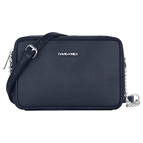 David Jones - Damen Kleine Umhängetasche - Frau Quadratische Handtasche PU Leder - Kette Schultertasche Elegant Crossbody Bag - Handy Tasche Mini Abendtasche Party Clutch Pochette Mode - Dunkelblau von David Jones