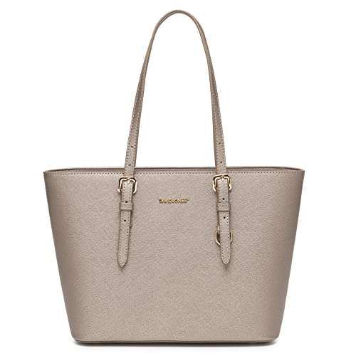 David Jones - Damen Shopper Handtasche - Frau Henkeltasche Mittlere Große Tote PU Leder - Tasche Schultertasche Büro Schule Einkauf Shopping Bag - Aktentasche Arbeitstasche Elegant Alltags - Silber von David Jones