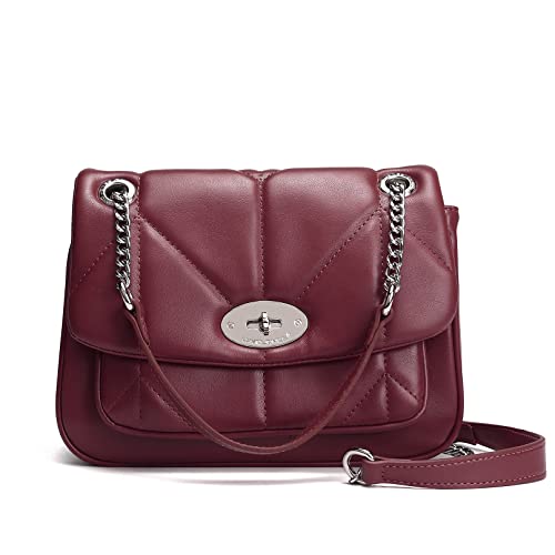 David Jones - Damen Umhängetasche Gesteppte - Frau Elegante Handtasche PU Leder - Kleine Tasche Crossbody Bag Schultertasche - Kette Abdentasche Clutch Pochette Mode Handy Party - Rot David Jones - Damen Umhängetasche Gesteppte - Frau Elegante Handtasche PU Leder - Kleine Tasche Crossbody Bag Schultertasche - Kette Abdentasche Clutch Pochette Mode Handy Party - Rot von David Jones