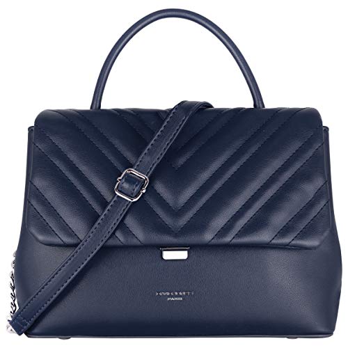 David Jones - Damen Umhängetasche - Frau Handtasche Gesteppte PU Leder - Steppmuster Tasche Mittelgroße Schultertasche - Top Griff Henkeltasche Elegante Satchel Crossbody Bag Mode Party - Blau David Jones - Damen Umhängetasche - Frau Handtasche Gesteppte PU Leder - Steppmuster Tasche Mittelgroße Schultertasche - Top Griff Henkeltasche Elegante Satchel Crossbody Bag Mode Party - Blau von David Jones
