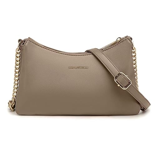 David Jones - Damen Kleine Umhängetasche - Frau Kette Tasche Schultertasche PU Leder Multi Taschen - Handtasche Flache Viele Fächern Crossbody Bag Clutch - Handy Party Abendtasche Mode - Braun Taupe David Jones - Damen Kleine Umhängetasche - Frau Kette Tasche Schultertasche PU Leder Multi Taschen - Handtasche Flache Viele Fächern Crossbody Bag Clutch - Handy Party Abendtasche Mode - Braun Taupe von David Jones