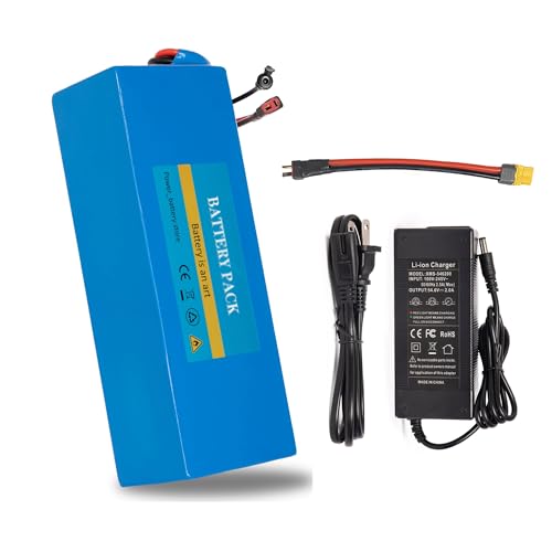 Dbtxwd 48-Volt-Lithiumbatterie für Elektrofahrräder, Ersatz 20 A BMS, 48 V 14 Ah Ebike-Batterie, XT-60-Stecker für 350 W 500 W 750 W 1000 W Motor, 42 V 2 A Ladegerät,48v10ah von Dbtxwd