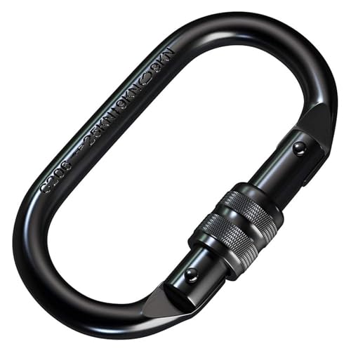 Dcaknri Kletterkarabiner, oval, Schraubverschluss, Karabiner, Feder, Schlüsselanhänger, Clip, Schnalle für Takelage, Seil von Dcaknri