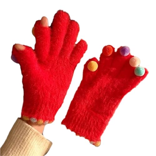 Dcaknri Warme Winterhandschuhe mit Touchscreens, Kunstfell, Text-Handschuhe, flauschig, weich, Winterhandschuhe für Outdoor, Skifahren, Radfahren, Wandern von Dcaknri