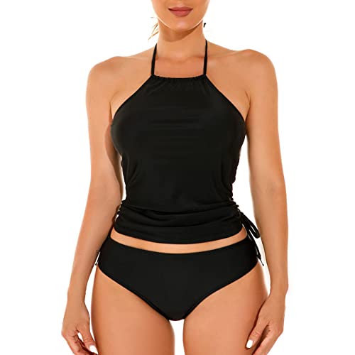 Dcaknri Zweiteiliger Tankini-Badeanzug für Damen, Bauchkontrolle, Tankini-Top mit Unterteil von Dcaknri