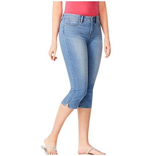 3/4 Jeans Damen Sommer - Capri Jeans Damen Stretch Dreiviertel Jeanshose Damen High Waist Caprihose Slim Fit Kurze Denim Hose Leggings Sommerhose Damenjeans Sommerjeans Jeans Hosen Frauen von DeaAmyGline