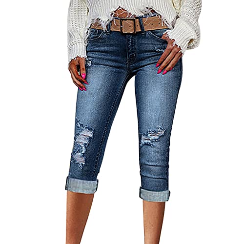 3/4 Jeans Damen Sommer - Kurze Hose Jeans Damen High Waist Skinny Jeanshose Damen Slim Fit Dreiviertel Denim Hose mit Löchern Damenjeans Zerrissene Sommerjeans Caprihose Leggings Jeans Frauen 3/4 Jeans Damen Sommer - Kurze Hose Jeans Damen High Waist Skinny Jeanshose Damen Slim Fit Dreiviertel Denim Hose mit Löchern Damenjeans Zerrissene Sommerjeans Caprihose Leggings Jeans Frauen von DeaAmyGline