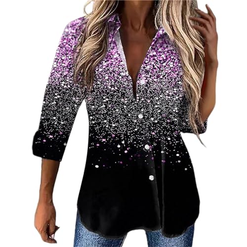Damen Glitzer Bluse Festlich Pailetten Oberteile V Ausschnitt Knopfleiste Shirt Langarm Hemd Blusenshirt Locker Lässig Party Oberteil Hemdbluse Langarmshirt Blusen Tuniken Frauen Damen Glitzer Bluse Festlich Pailetten Oberteile V Ausschnitt Knopfleiste Shirt Langarm Hemd Blusenshirt Locker Lässig Party Oberteil Hemdbluse Langarmshirt Blusen Tuniken Frauen von DeaAmyGline