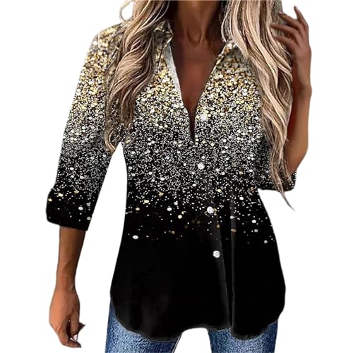 Damen Glitzer Bluse Festlich Pailetten Oberteile V Ausschnitt Knopfleiste Shirt Langarm Hemd Blusenshirt Locker Lässig Party Oberteil Hemdbluse Langarmshirt Blusen Tuniken Frauen Damen Glitzer Bluse Festlich Pailetten Oberteile V Ausschnitt Knopfleiste Shirt Langarm Hemd Blusenshirt Locker Lässig Party Oberteil Hemdbluse Langarmshirt Blusen Tuniken Frauen von DeaAmyGline