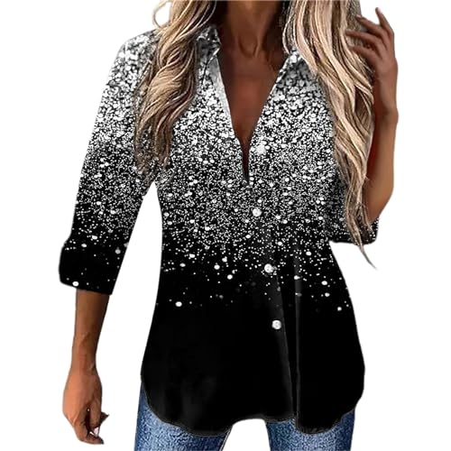 Damen Glitzer Bluse Festlich Pailetten Oberteile V Ausschnitt Knopfleiste Shirt Langarm Hemd Blusenshirt Locker Lässig Party Oberteil Hemdbluse Langarmshirt Blusen Tuniken Frauen Damen Glitzer Bluse Festlich Pailetten Oberteile V Ausschnitt Knopfleiste Shirt Langarm Hemd Blusenshirt Locker Lässig Party Oberteil Hemdbluse Langarmshirt Blusen Tuniken Frauen von DeaAmyGline