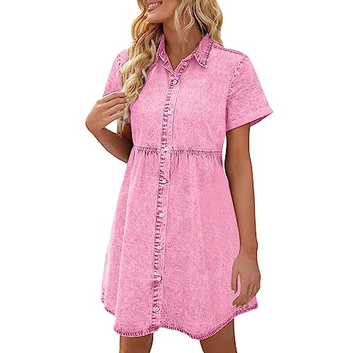 Damen Jeanskleid Knielang Sommerkleid Midi Jeans Kleid Sommer Kurzarm Revers Knopfleiste Flowy Tiered Babydoll Denim Kleider Oversized Aesthetic Mode Fauen Freizeitkleid Damen Jeanskleid Knielang Sommerkleid Midi Jeans Kleid Sommer Kurzarm Revers Knopfleiste Flowy Tiered Babydoll Denim Kleider Oversized Aesthetic Mode Fauen Freizeitkleid von DeaAmyGline