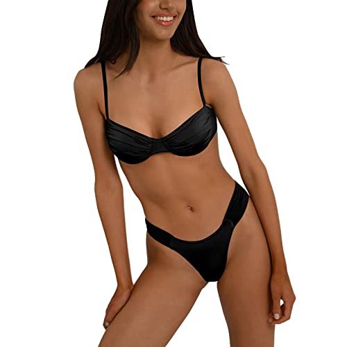 DeaAmyGline Bikini Damen Push Up für Kleine Brüste, Triangel Bikini Damen Set Zweiteilig Badeanzug Sexy Spaghetti-Träger Brazilian High Waist Thong Bikinihose Bademode Badeanzüge Bikini-Sets Swimsuit DeaAmyGline Bikini Damen Push Up für Kleine Brüste, Triangel Bikini Damen Set Zweiteilig Badeanzug Sexy Spaghetti-Träger Brazilian High Waist Thong Bikinihose Bademode Badeanzüge Bikini-Sets Swimsuit von DeaAmyGline