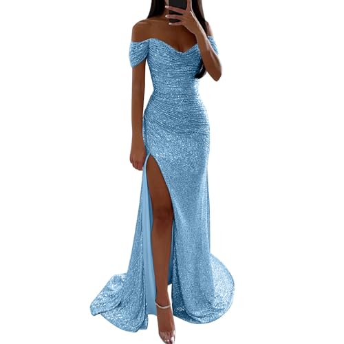 DeaAmyGline Damen Abendkleid Lang Glitzer Kleid Schulterfrei Pailettenkleider Bodycon Kleid mit Schlitz Etuikleid Abiballkleider Elegant Hochzeit Gast Partykleid Ballkleid Glitzerkleid Fauen DeaAmyGline Damen Abendkleid Lang Glitzer Kleid Schulterfrei Pailettenkleider Bodycon Kleid mit Schlitz Etuikleid Abiballkleider Elegant Hochzeit Gast Partykleid Ballkleid Glitzerkleid Fauen von DeaAmyGline