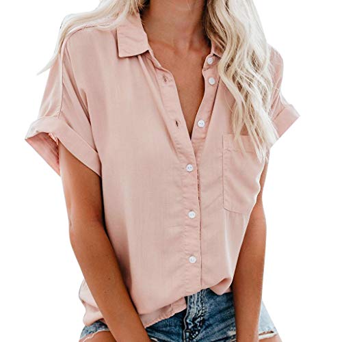DeaAmyGline Damen Gestreifte Bluse Kurzarm Knopfleiste Hemd T Shirt mit Brusttasche Sommer Oberteile Streifen Revers Lässige Arbeits Hemdbluse Blusenshirt Kurzarmshirt Tops T-Shirts Blusen für Frauen DeaAmyGline Damen Gestreifte Bluse Kurzarm Knopfleiste Hemd T Shirt mit Brusttasche Sommer Oberteile Streifen Revers Lässige Arbeits Hemdbluse Blusenshirt Kurzarmshirt Tops T-Shirts Blusen für Frauen von DeaAmyGline