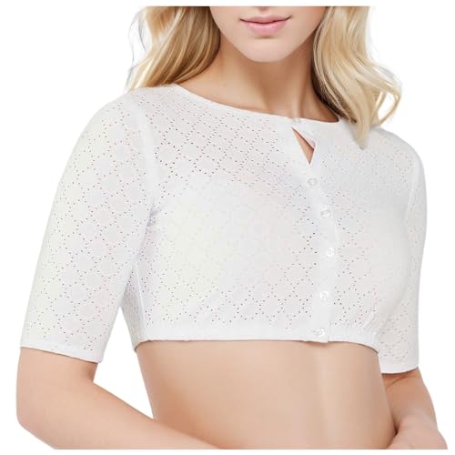 DeaAmyGline Dirndl Bluse Damen Weiß - Dirndlbluse Spitze Flügelärmel V-Ausschnitt Elegante Kurzarm Dirndlblusen für Damen Oktoberfest Trachten Blusen DeaAmyGline Dirndl Bluse Damen Weiß - Dirndlbluse Spitze Flügelärmel V-Ausschnitt Elegante Kurzarm Dirndlblusen für Damen Oktoberfest Trachten Blusen von DeaAmyGline