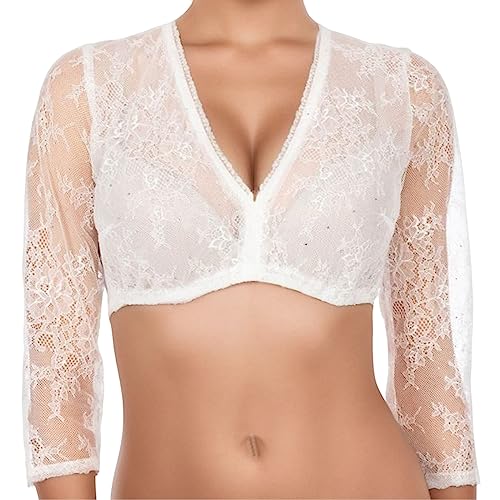 DeaAmyGline Dirndl Bluse Damen Weiß Dirndlbluse Spitze Langarm V Ausschnitt Elegant Sexy Spitzenbluse Oktoberfest Dirndlblusen DeaAmyGline Dirndl Bluse Damen Weiß Dirndlbluse Spitze Langarm V Ausschnitt Elegant Sexy Spitzenbluse Oktoberfest Dirndlblusen von DeaAmyGline