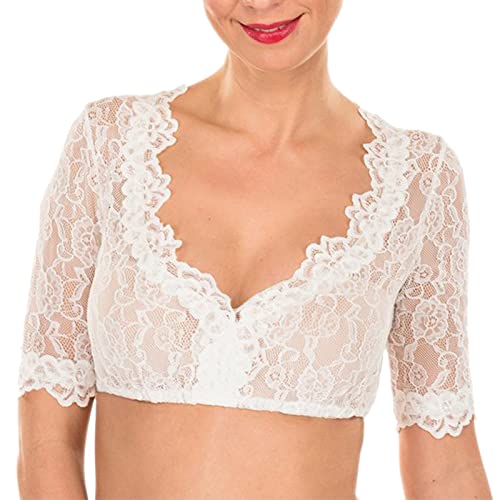 DeaAmyGline Dirndl Bluse Damen Weiß - Dirndlbluse Spitze V Ausschnitt Hochgeschlossen Elegante Kurzarm Dirndlblusen für Damen Oktoberfest Trachten Blusen Gr.32-54 DeaAmyGline Dirndl Bluse Damen Weiß - Dirndlbluse Spitze V Ausschnitt Hochgeschlossen Elegante Kurzarm Dirndlblusen für Damen Oktoberfest Trachten Blusen Gr.32-54 von DeaAmyGline