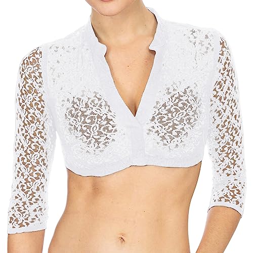 DeaAmyGline Dirndl Bluse Damen Weiß - Dirndlbluse Spitze V Ausschnitt Hochgeschlossen Elegante Kurzarm Dirndlblusen für Damen Oktoberfest Trachten Blusen Gr.32-54 DeaAmyGline Dirndl Bluse Damen Weiß - Dirndlbluse Spitze V Ausschnitt Hochgeschlossen Elegante Kurzarm Dirndlblusen für Damen Oktoberfest Trachten Blusen Gr.32-54 von DeaAmyGline