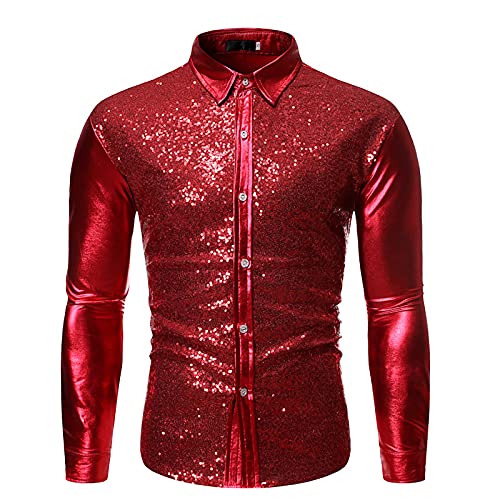 DeaAmyGline Disco Hemd Herren 70er Outfit Glitzer Hemden Langarm Glänzende Business Shirt Freizeithemden für Männer Party Karneval Kustüm Discokugel Mottoparty Nachtklub Musikfestival DeaAmyGline Disco Hemd Herren 70er Outfit Glitzer Hemden Langarm Glänzende Business Shirt Freizeithemden für Männer Party Karneval Kustüm Discokugel Mottoparty Nachtklub Musikfestival von DeaAmyGline