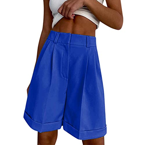 DeaAmyGline High Waist Shorts Damen Sommer - Anzugshorts Damen Weites Bein Kurze Hose Damen mit Taschen Straight Leg Flared Lose Arbeitsshorts Cargoshorts Hotpants Damenshorts Frauen Teenager Mädchen von DeaAmyGline