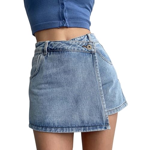 DeaAmyGline Jeans Shorts Damen Jeansrock Kurze Jeanshose High Waist Denim Hose Jeansshorts A-Linie Hosenrock Gefälschte Zweiteilig Design Sommerjeans Rock Kurzgröße Hosen DeaAmyGline Jeans Shorts Damen Jeansrock Kurze Jeanshose High Waist Denim Hose Jeansshorts A-Linie Hosenrock Gefälschte Zweiteilig Design Sommerjeans Rock Kurzgröße Hosen von DeaAmyGline