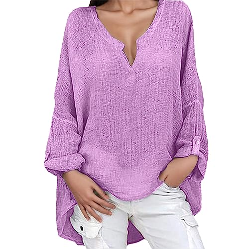 DeaAmyGline Leinenbluse Damen Oversize Bluse Langarm T Shirt V Ausschnitt Langarmshirt Baumwolle Leinen Tunika Große Größen Lockere Oberteile Pullover Top Leinenhemd Blusen & Tuniken für Frauen DeaAmyGline Leinenbluse Damen Oversize Bluse Langarm T Shirt V Ausschnitt Langarmshirt Baumwolle Leinen Tunika Große Größen Lockere Oberteile Pullover Top Leinenhemd Blusen & Tuniken für Frauen von DeaAmyGline