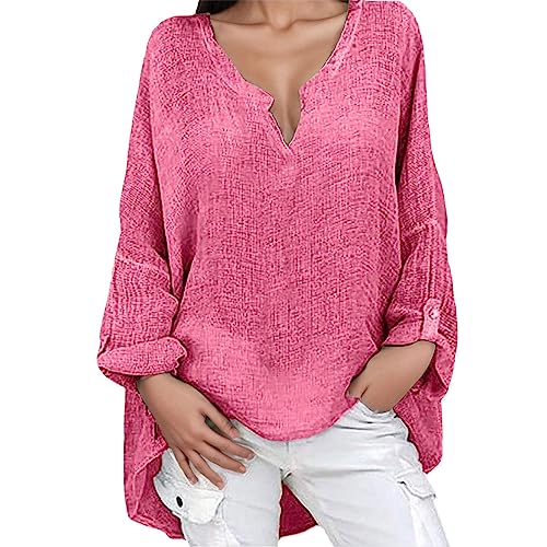 DeaAmyGline Leinenbluse Damen Oversize Bluse Langarm T Shirt V Ausschnitt Langarmshirt Baumwolle Leinen Tunika Große Größen Lockere Oberteile Pullover Top Leinenhemd Blusen & Tuniken für Frauen DeaAmyGline Leinenbluse Damen Oversize Bluse Langarm T Shirt V Ausschnitt Langarmshirt Baumwolle Leinen Tunika Große Größen Lockere Oberteile Pullover Top Leinenhemd Blusen & Tuniken für Frauen von DeaAmyGline