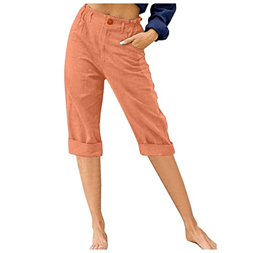DeaAmyGline Leinenhose Damen Sommer 3/4, Sommerhose Damen Leicht Dreiviertel Hose Caprihose Luftige Freizeithose High Waist Drawstring Stoffhose Casual Baumwolle Leinen Kurze Capri Hosen DeaAmyGline Leinenhose Damen Sommer 3/4, Sommerhose Damen Leicht Dreiviertel Hose Caprihose Luftige Freizeithose High Waist Drawstring Stoffhose Casual Baumwolle Leinen Kurze Capri Hosen von DeaAmyGline