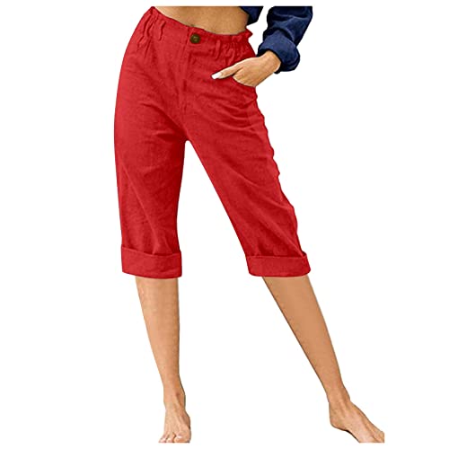 DeaAmyGline Leinenhose Damen Sommer 3/4, Sommerhose Damen Leicht Dreiviertel Hose Caprihose Luftige Freizeithose High Waist Drawstring Stoffhose Casual Baumwolle Leinen Kurze Capri Hosen DeaAmyGline Leinenhose Damen Sommer 3/4, Sommerhose Damen Leicht Dreiviertel Hose Caprihose Luftige Freizeithose High Waist Drawstring Stoffhose Casual Baumwolle Leinen Kurze Capri Hosen von DeaAmyGline