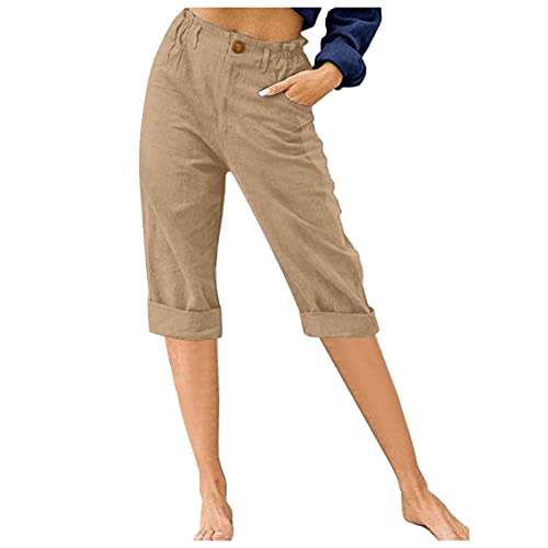 DeaAmyGline Leinenhose Damen Sommer 3/4, Sommerhose Damen Leicht Dreiviertel Hose Caprihose Luftige Freizeithose High Waist Drawstring Stoffhose Casual Baumwolle Leinen Kurze Capri Hosen DeaAmyGline Leinenhose Damen Sommer 3/4, Sommerhose Damen Leicht Dreiviertel Hose Caprihose Luftige Freizeithose High Waist Drawstring Stoffhose Casual Baumwolle Leinen Kurze Capri Hosen von DeaAmyGline