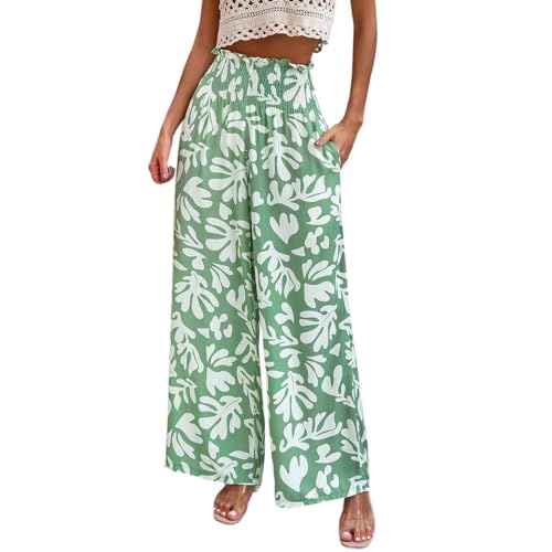 DeaAmyGline Palazzo Hose Damen High Waist - Marlene Hosen Damen Elegant Sommerhose Leicht Weites Bein Bedruckte Freizeithose mit Gummizug Lockere Schlaghose Boho Strandhose Stoffhose DeaAmyGline Palazzo Hose Damen High Waist - Marlene Hosen Damen Elegant Sommerhose Leicht Weites Bein Bedruckte Freizeithose mit Gummizug Lockere Schlaghose Boho Strandhose Stoffhose von DeaAmyGline
