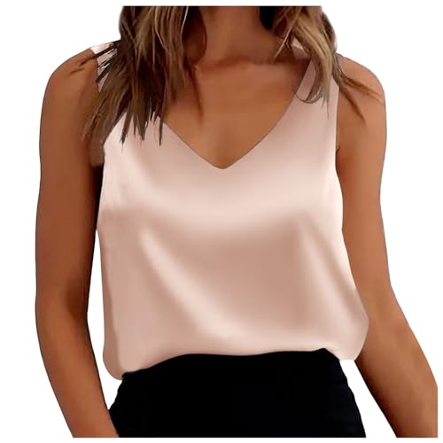 DeaAmyGline Satin Tank Top Damen Sommer Ärmellose Bluse Elegant Seidenbluse Seidentop T Shirt V Ausschnitt Weste Lässig Lockere Sexy Seide Camisole Blusenshirt Tanktops & Träger-Tops Frauen DeaAmyGline Satin Tank Top Damen Sommer Ärmellose Bluse Elegant Seidenbluse Seidentop T Shirt V Ausschnitt Weste Lässig Lockere Sexy Seide Camisole Blusenshirt Tanktops & Träger-Tops Frauen von DeaAmyGline