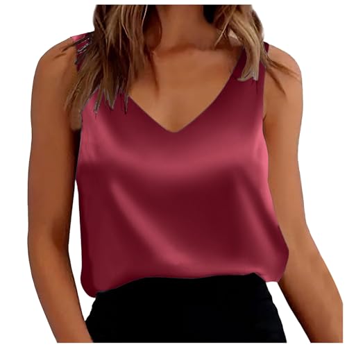 DeaAmyGline Satin Tank Top Damen Sommer Ärmellose Bluse Elegant Seidenbluse Seidentop T Shirt V Ausschnitt Weste Lässig Lockere Sexy Seide Camisole Blusenshirt Tanktops & Träger-Tops Frauen DeaAmyGline Satin Tank Top Damen Sommer Ärmellose Bluse Elegant Seidenbluse Seidentop T Shirt V Ausschnitt Weste Lässig Lockere Sexy Seide Camisole Blusenshirt Tanktops & Träger-Tops Frauen von DeaAmyGline