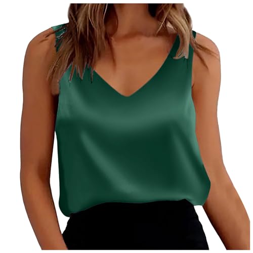 DeaAmyGline Satin Tank Top Damen Sommer Ärmellose Bluse Elegant Seidenbluse Seidentop T Shirt V Ausschnitt Weste Lässig Lockere Sexy Seide Camisole Blusenshirt Tanktops & Träger-Tops Frauen DeaAmyGline Satin Tank Top Damen Sommer Ärmellose Bluse Elegant Seidenbluse Seidentop T Shirt V Ausschnitt Weste Lässig Lockere Sexy Seide Camisole Blusenshirt Tanktops & Träger-Tops Frauen von DeaAmyGline