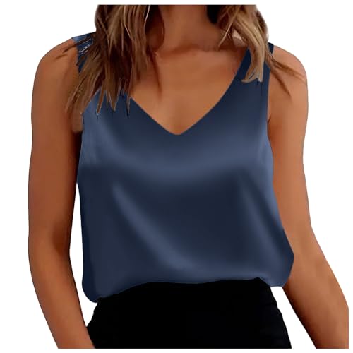 DeaAmyGline Satin Tank Top Damen Sommer Ärmellose Bluse Elegant Seidenbluse Seidentop T Shirt V Ausschnitt Weste Lässig Lockere Sexy Seide Camisole Blusenshirt Tanktops & Träger-Tops Frauen DeaAmyGline Satin Tank Top Damen Sommer Ärmellose Bluse Elegant Seidenbluse Seidentop T Shirt V Ausschnitt Weste Lässig Lockere Sexy Seide Camisole Blusenshirt Tanktops & Träger-Tops Frauen von DeaAmyGline