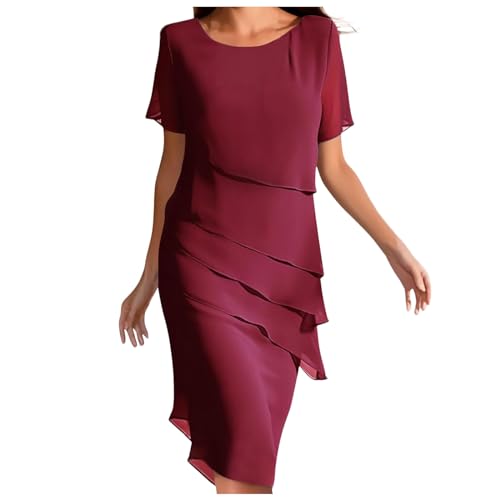 DeaAmyGline Sommerkleid Damen Elegant Chiffon Kleider Sommer Kleid Hochzeitsgast Abendkleider Kurzarm Rundhals Festliche Chiffonkleid Wickelkleid Freizeitkleid Cocktailkleider Partykleid für Frauen DeaAmyGline Sommerkleid Damen Elegant Chiffon Kleider Sommer Kleid Hochzeitsgast Abendkleider Kurzarm Rundhals Festliche Chiffonkleid Wickelkleid Freizeitkleid Cocktailkleider Partykleid für Frauen von DeaAmyGline
