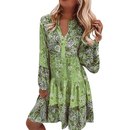 DeaAmyGline Sommerkleid Damen Knielang Boho Kleid Langarm Strandkleid Sommer Frühling Tunika Kleider Elegant Vintage Ethnic Blumen Druck Blusenkleid Midikleid Frühlingskleid Freizeitkleid für Fauen DeaAmyGline Sommerkleid Damen Knielang Boho Kleid Langarm Strandkleid Sommer Frühling Tunika Kleider Elegant Vintage Ethnic Blumen Druck Blusenkleid Midikleid Frühlingskleid Freizeitkleid für Fauen von DeaAmyGline