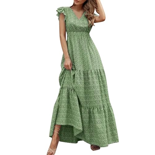 DeaAmyGline Sommerkleid Damen Lang Strandkleid Sommer Boho Kleid Elegant V-Ausschnitt mit Blumen Aufdruck Kurzarm Maxikleid Blumenkleid Lange Kleider Swing Freizeitkleid Partykleid für Frauen DeaAmyGline Sommerkleid Damen Lang Strandkleid Sommer Boho Kleid Elegant V-Ausschnitt mit Blumen Aufdruck Kurzarm Maxikleid Blumenkleid Lange Kleider Swing Freizeitkleid Partykleid für Frauen von DeaAmyGline