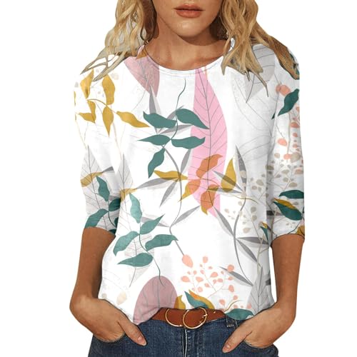 DeaAmyGline T Shirt Damen 3/4 Arm Oberteile Sommer Tshirt mit Aufdruck Blumen Rundhals Lässig Lockere Bluse Tee Shirts Dreiviertelarm Tunika Tops Pullover T-Shirts für Frauen Teenager Mädchen DeaAmyGline T Shirt Damen 3/4 Arm Oberteile Sommer Tshirt mit Aufdruck Blumen Rundhals Lässig Lockere Bluse Tee Shirts Dreiviertelarm Tunika Tops Pullover T-Shirts für Frauen Teenager Mädchen von DeaAmyGline