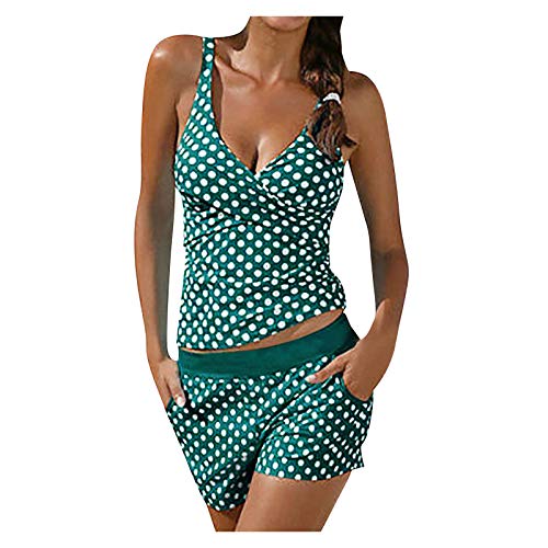 DeaAmyGline Tankini Damen Set, Tankini Damen mit Shorts Tankini Bauchweg Zweiteilig Badeanzug Sexy V-Ausschnitt Weiss Punkte Oberteile und Badeshorts Bademode Tankinis Set Badeanzüge Swimsuit DeaAmyGline Tankini Damen Set, Tankini Damen mit Shorts Tankini Bauchweg Zweiteilig Badeanzug Sexy V-Ausschnitt Weiss Punkte Oberteile und Badeshorts Bademode Tankinis Set Badeanzüge Swimsuit von DeaAmyGline