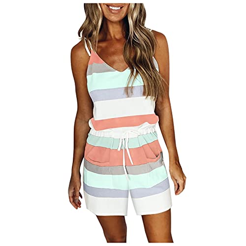 DeaAmyGline Träger Jumpsuit Damen Kurz Gestreifte Overall Sommer Latzhose Sexy Spaghetti V-Ausschnitt Jumpsuit-Kleid Romper Einteiler Shorts Hose Playsuit Hosenanzug Jumpsuits DeaAmyGline Träger Jumpsuit Damen Kurz Gestreifte Overall Sommer Latzhose Sexy Spaghetti V-Ausschnitt Jumpsuit-Kleid Romper Einteiler Shorts Hose Playsuit Hosenanzug Jumpsuits von DeaAmyGline