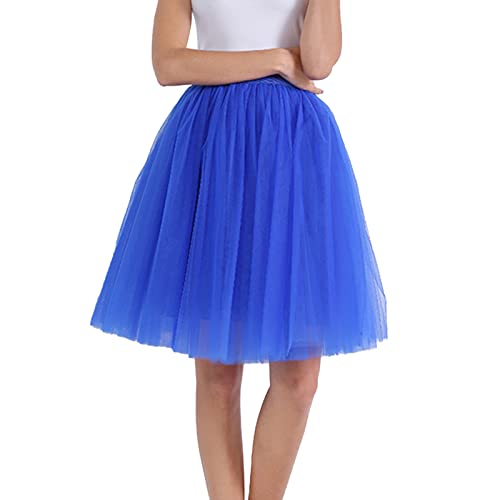 DeaAmyGline Tüllrock Damen Petticoat Unterrock Tutu Rock Midi High Waist A Linien Ballettrock Tanzrock Tütü Röcke für Karneval Kostüm 50er Rockabilly Kleid von DeaAmyGline