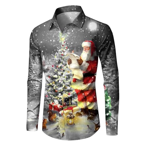 DeaAmyGline Weihnachtshemd Herren Weihnachts Hemd Weihnachten Hemden Lustige 3D Bedruckte Weihnachtsmotiv Langarm Funky Christmas Shirt Hässlich Weihnachtsshirt Freizeithemd Weihnachtshemden DeaAmyGline Weihnachtshemd Herren Weihnachts Hemd Weihnachten Hemden Lustige 3D Bedruckte Weihnachtsmotiv Langarm Funky Christmas Shirt Hässlich Weihnachtsshirt Freizeithemd Weihnachtshemden von DeaAmyGline