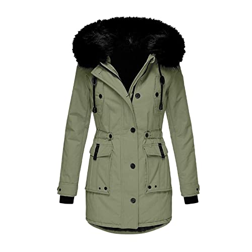 DeaAmyGline Winterjacke Damen Lang Winter Jacke Mantel Parka mit Fellkapuze Fleece Gefüttert Verdicken Warme Plüsch Futter Wintermantel Winterparka Fleecejacke Baumwolljacke Kapuzenjacke Daunenjacke DeaAmyGline Winterjacke Damen Lang Winter Jacke Mantel Parka mit Fellkapuze Fleece Gefüttert Verdicken Warme Plüsch Futter Wintermantel Winterparka Fleecejacke Baumwolljacke Kapuzenjacke Daunenjacke von DeaAmyGline