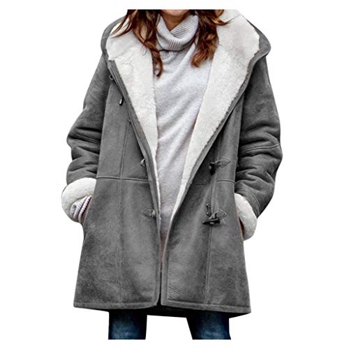 DeaAmyGline Wintermantel Damen Winter Jacke Mantel Sam Warm Teddyfleece Gefüttert Winterjacke mit Kapuze Hornschnalle Tasche Fleecejacke Parka Overcoat Große Größen S-5XL Damenjacken DeaAmyGline Wintermantel Damen Winter Jacke Mantel Sam Warm Teddyfleece Gefüttert Winterjacke mit Kapuze Hornschnalle Tasche Fleecejacke Parka Overcoat Große Größen S-5XL Damenjacken von DeaAmyGline
